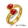 French Vintage Elegant Pearl Ring for Women Stainless Steel Gold Hollow Wire Wrapped Multi Band Chunky Statement Jewelry