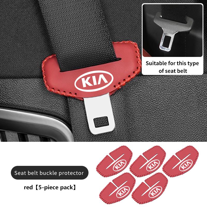 Leather Car Seatbelt Buckle Cover Auto Interior Accessories For KIA K5 K2 Rio Optima Sportage Venga Sorento Stonic Forte Jlsz20