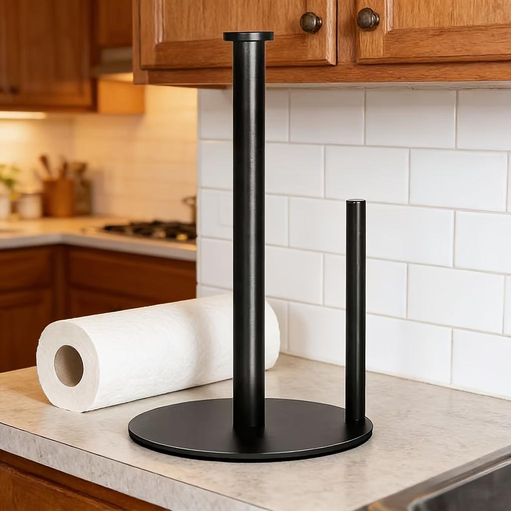 Popular kitchen paper towel holder Non-slip base roll paper holder Stainless steel vertical tissue holder Home Kitchen Storage Gadget