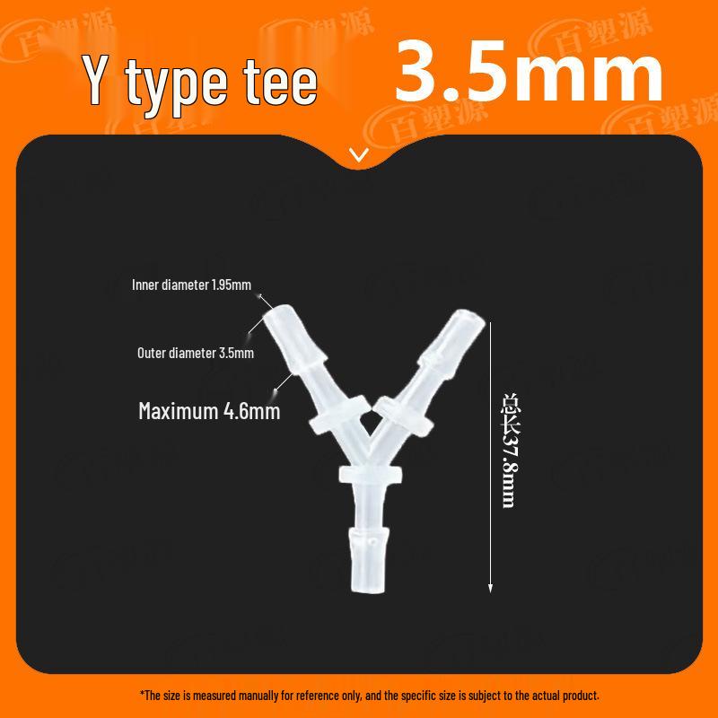 Silicone Hose Water Pipe Right Angle Tee Connector - Equal Diameter Two-Way PP Barb.