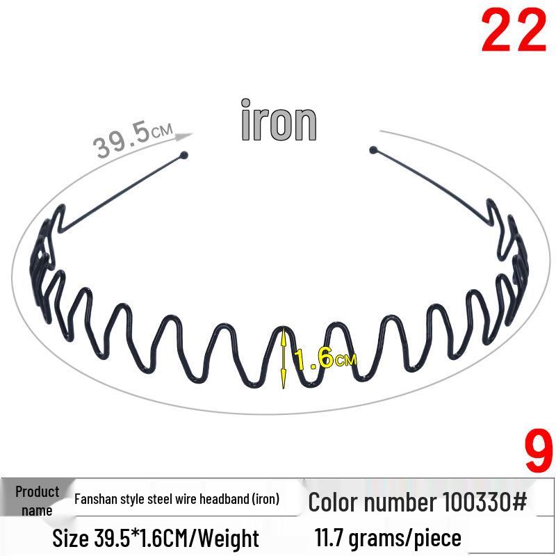Unisex Invisible Sports Iron Headband - Korean Style Wave Hair Clip.
