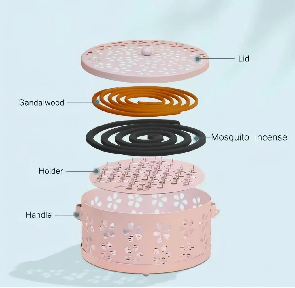 Mosquito Coil Holder Box, Mosquito Coil Burner Container, Mosquito Repellent Coil Stand for Home, Garden, Outdoor and Camping