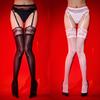 10D Oil Stockings For Women Sheer Thigh High Sexy Pantyhose Lace Suspender Tights Garter High Waist Open Crotch Tights