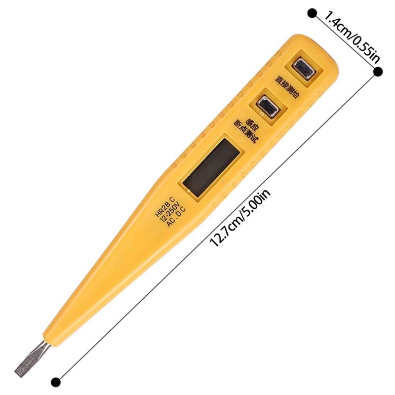 LCD Voltage Tester Pen 12-250V Detection Ranging Double Testing Method ABS Body Professional Electrical Diagnostic Tool