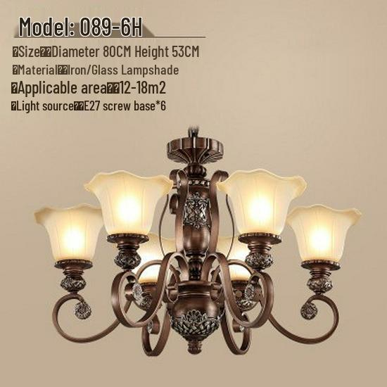 Retro Wrought Iron Pendant Light for Living Room, Villa, or Staircase