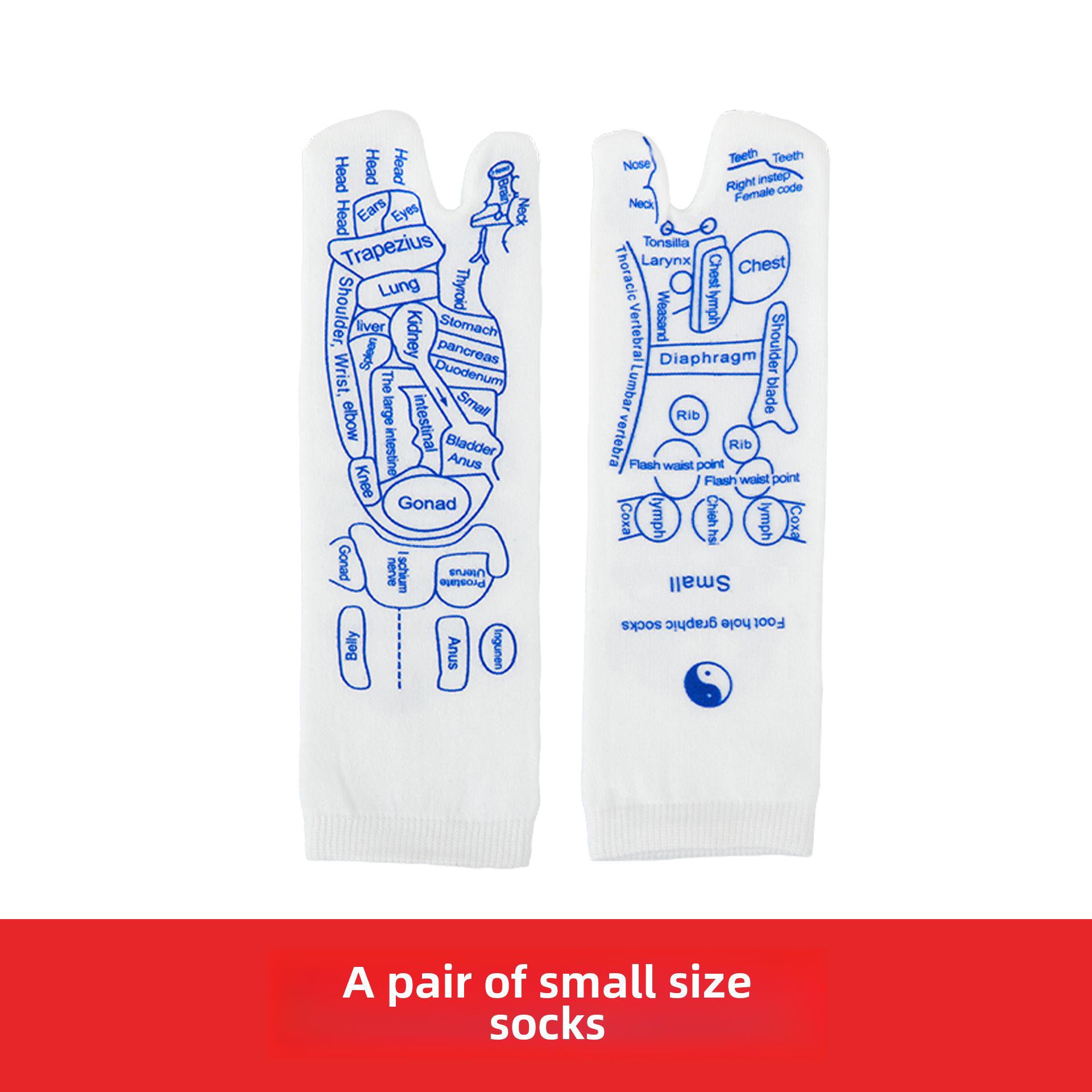 

Міжкордонні шкарпетки для акупунктурного масажу стоп - Англійська схема меридіанів small