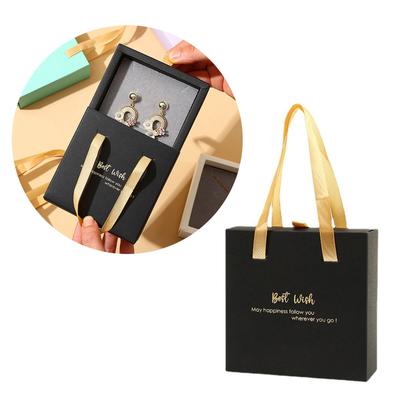 Portable Drawer Jewelry Box Rings Bracelet Necklace Storage Boxes Gift Packaging Box with Ribbon Handle Organizers Women