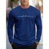 Autumn and Winter 100 Cotton Men's Top T-shirt Men's Long Sleeved Round Neck Loose Oversized T-shirt Top