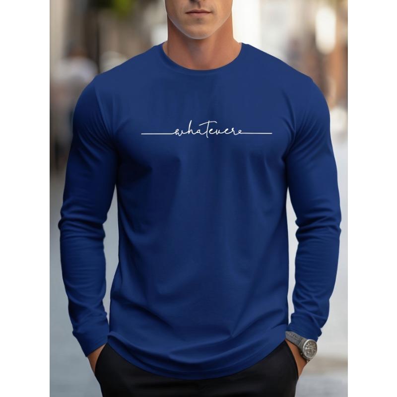 Autumn and Winter 100 Cotton Men's Top T-shirt Men's Long Sleeved Round Neck Loose Oversized T-shirt Top