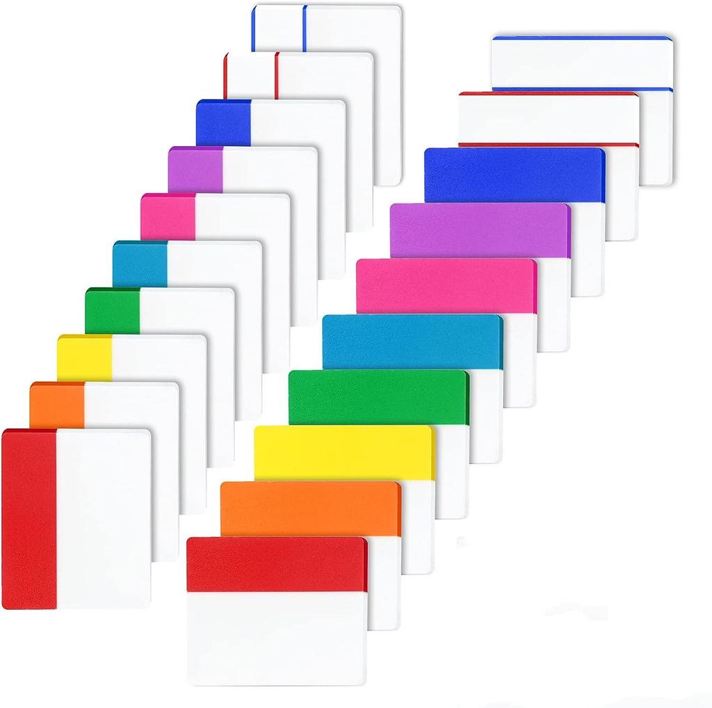 Waterproof Translucent Sticky Notes with Color Index Tabs