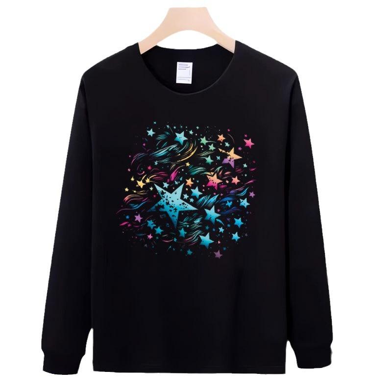 Schweres Trendiges Marken Baumwoll T-Shirt Langarm Herren Unterhemd Trendiger Herbst und Winter Herren und Damen Rundhals Pullover