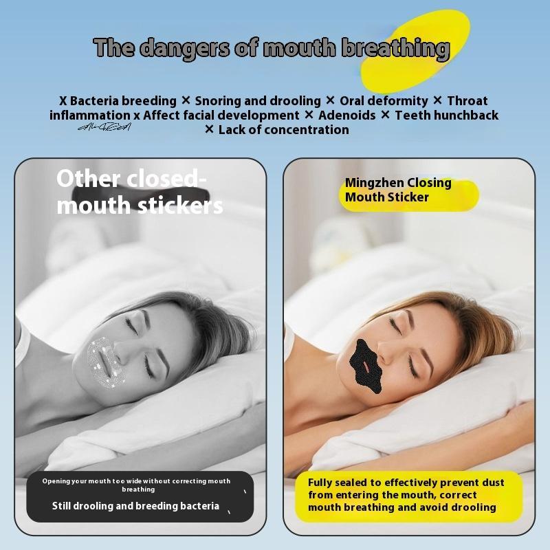 10Pcs Anti-Snoring Sleep Strips Gentle Mouth Seal Tape Stop Snore Mouth Correction Sticker for Better Night's Sleep