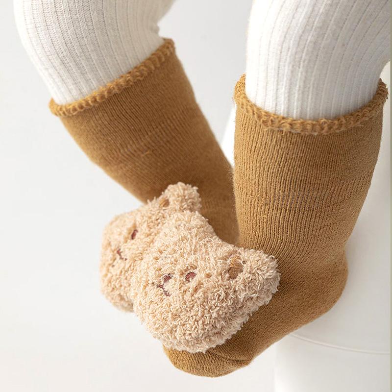 

Baby Warm Bear Cotton Floor Socks Mid-tube Baby Sock Anti Slip Lovely Soft Winter Thickened