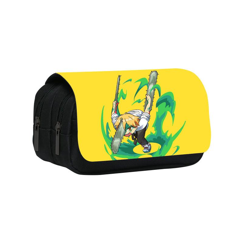 Denji Chainsaw Man Pencil Case Large Capacity Nylon Material Travel School
