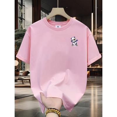 T-shirt Top Homme Été Motif Ours Dessin Animé Imprimé Mode Sport et Loisirs Coupe Ample Col Rond Manches Courtes