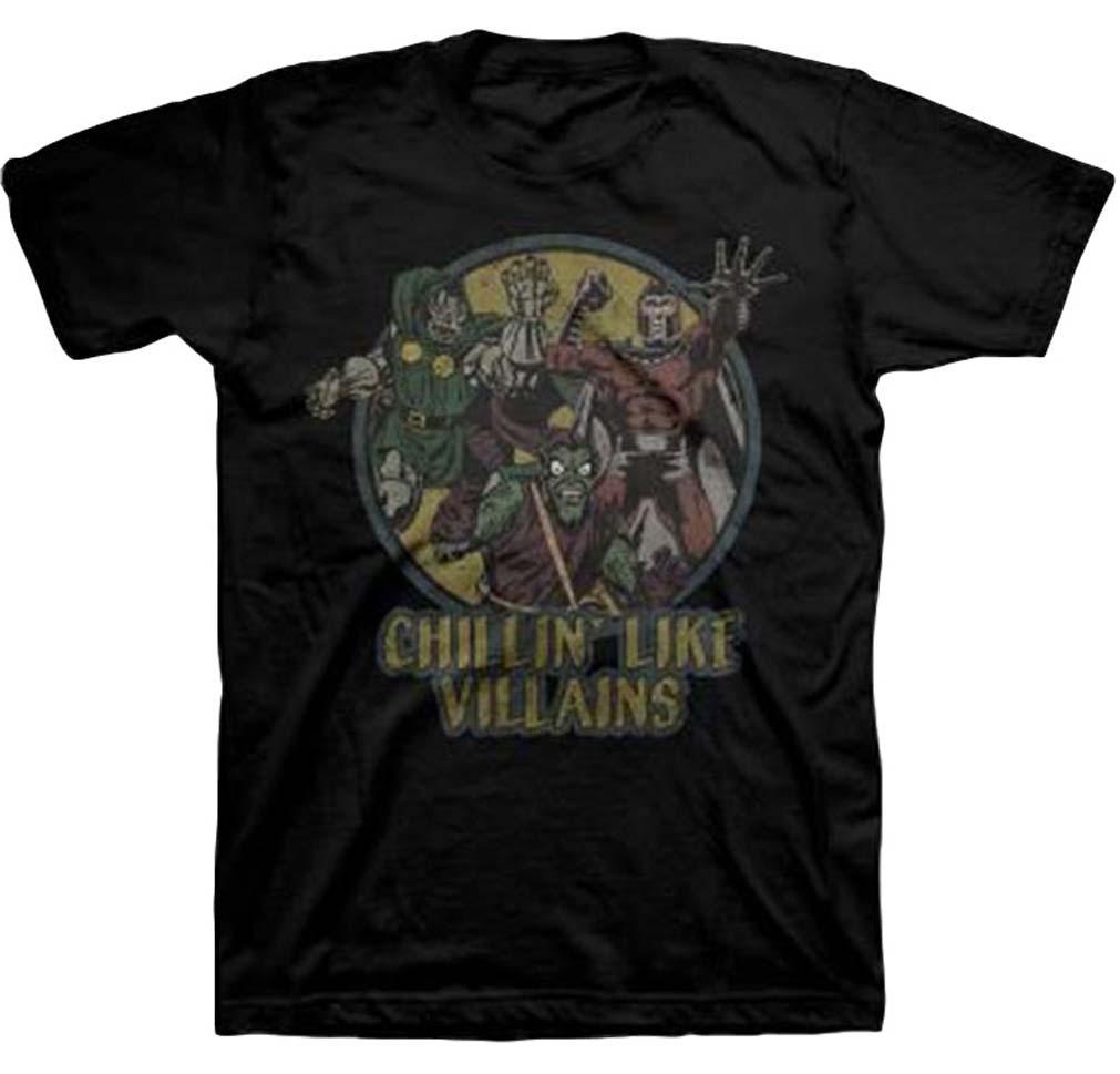 New Marvel Men s Chillin Like Villains Black T-Shirt S