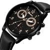 Geneva Men's Business Watch - Faux Three-Eye Design with Leather Strap