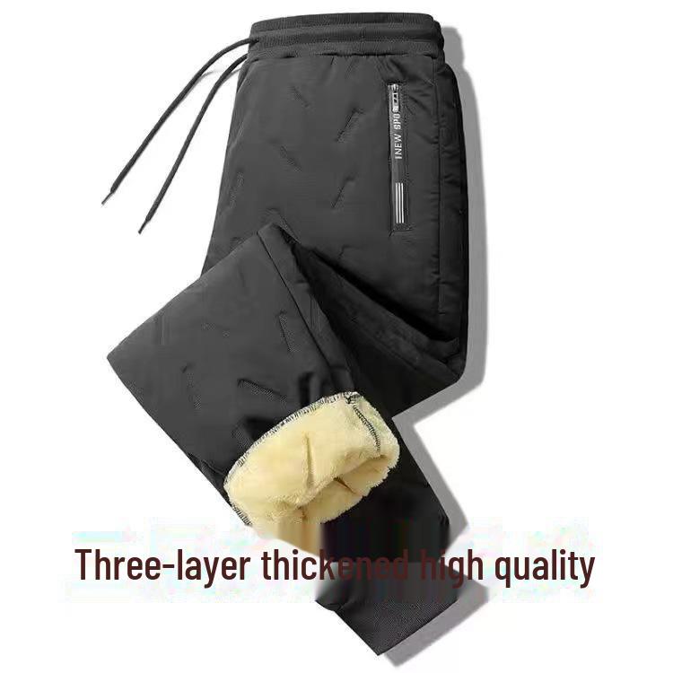 Men’s Windproof Plus Velvet Winter Pants: Thick, Warm, and Trendy.