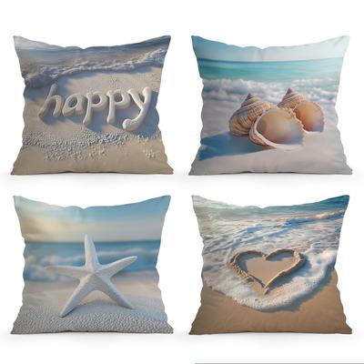 Federa per Cuscino da Spiaggia Mare Stampata Poliestere 40/45/50cm Copricuscino Decorativo per Divano Federa per Cuscino Arredo Casa