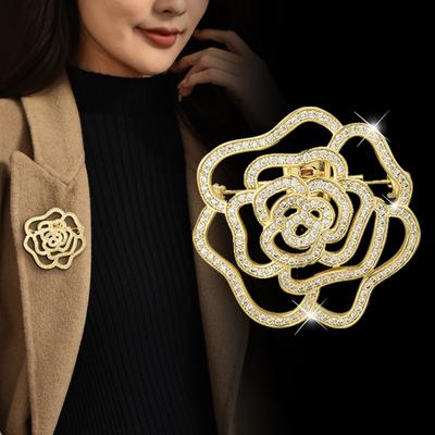 Autumn And Winter Full Of Diamonds, Rose Clothes, Corsage Temperament, Fashionable Flower Brooch, Classic Rose Accessories