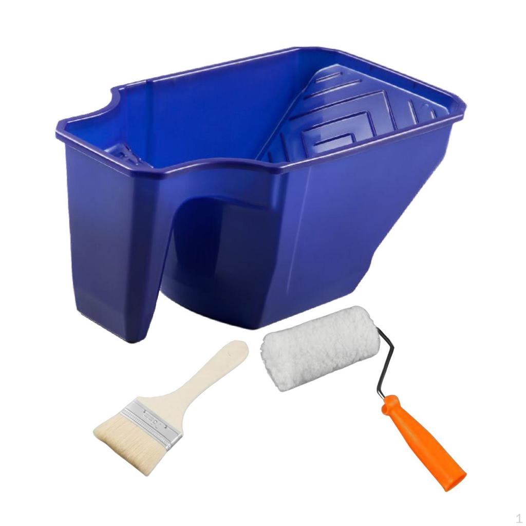 Paint Roller Tray Kit Convenient DIY Practical Professional Hand Tools with Brush Cup Painting