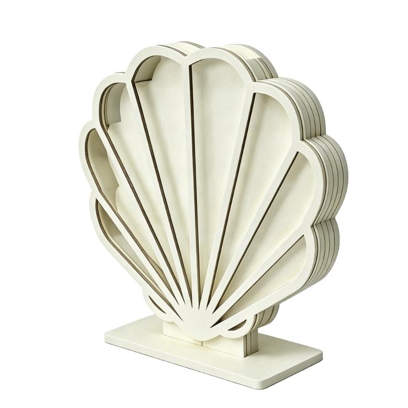 Starfishs Shape Seashells Display Box with Clear Acrylic Front Wood Seashells Holders for Shark Teeth Small Shadows Box