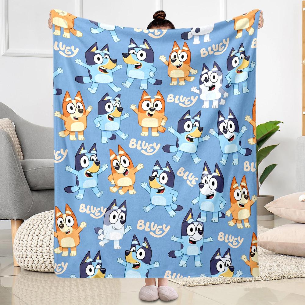 Bluey Family Adventure Blanket Durable Comfort Great for Picnics Livingroom Office Four Seasons Universal Modern