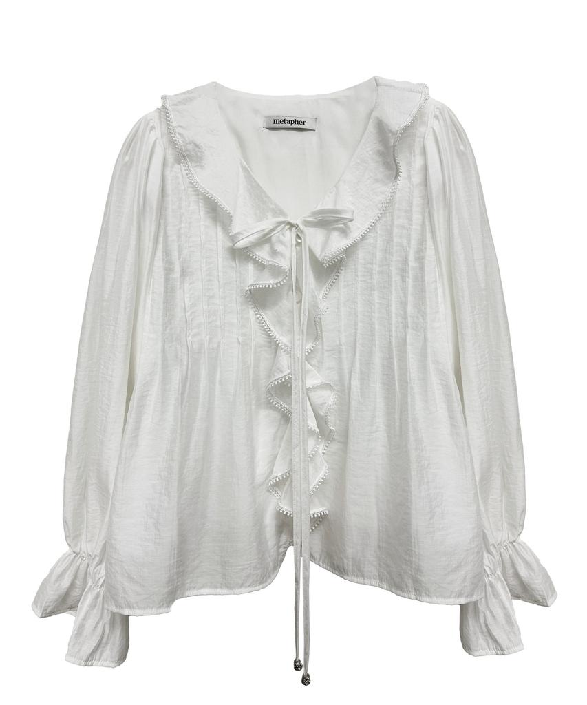 Metapeo Met Blossom Ruffle Blouse White