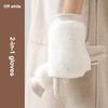 Thickened Suede Gloves For Women Cold Weather Winter Warm Gloves With Rabbit Faux Fur Can Detachable Thermal Lining Party Gloves