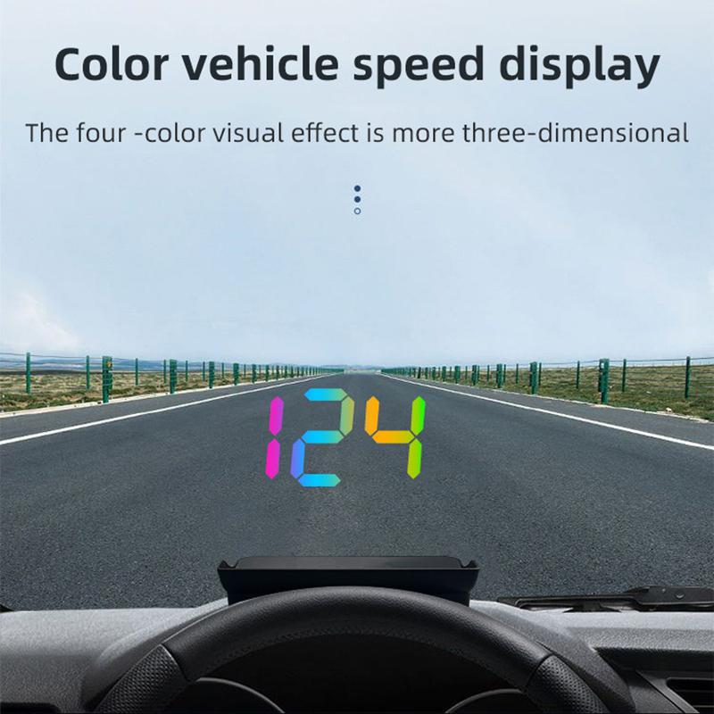 Car Windshield Projector Digital Speed Hud Colorful Speedometer Head Up Display Kmh Plug And Play Gps For Truck Vehicles