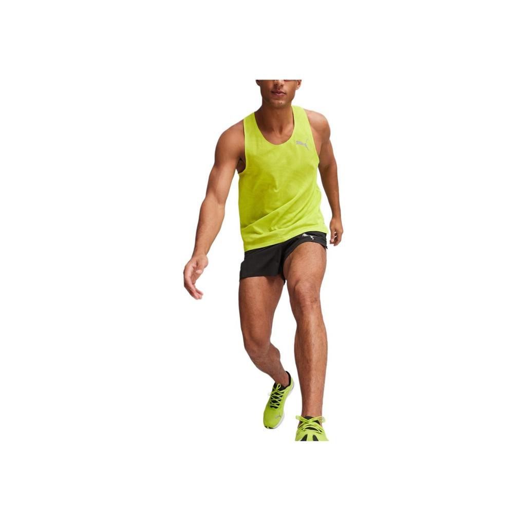 Puma Run Ultraspun Solid Color Casual Sports Breathable Moisture-Wicking Sleeveless T-Shirt Men Tops Lemon-Yellow 525057-39