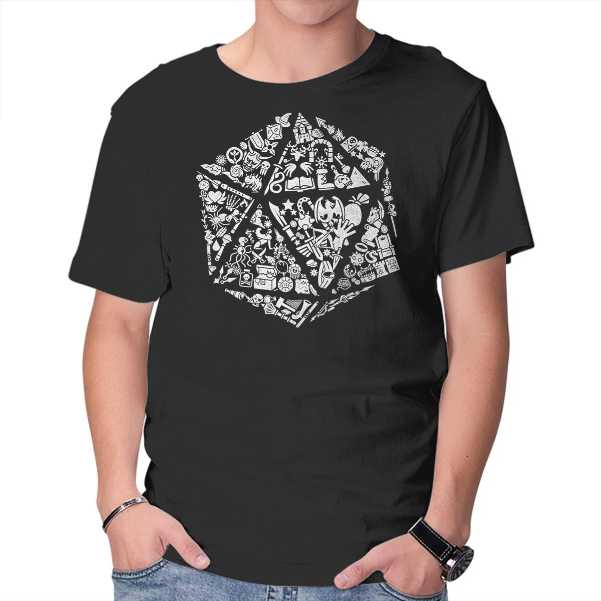 Unisex Crew Neck T-Shirt Dice Gamer Graphic Short Sleeve Casual Tee XXXL
