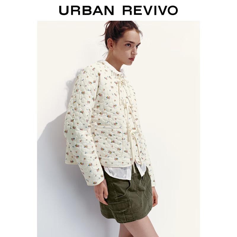 

Женская хлопковая куртка на молнии с цветочным принтом UR XL