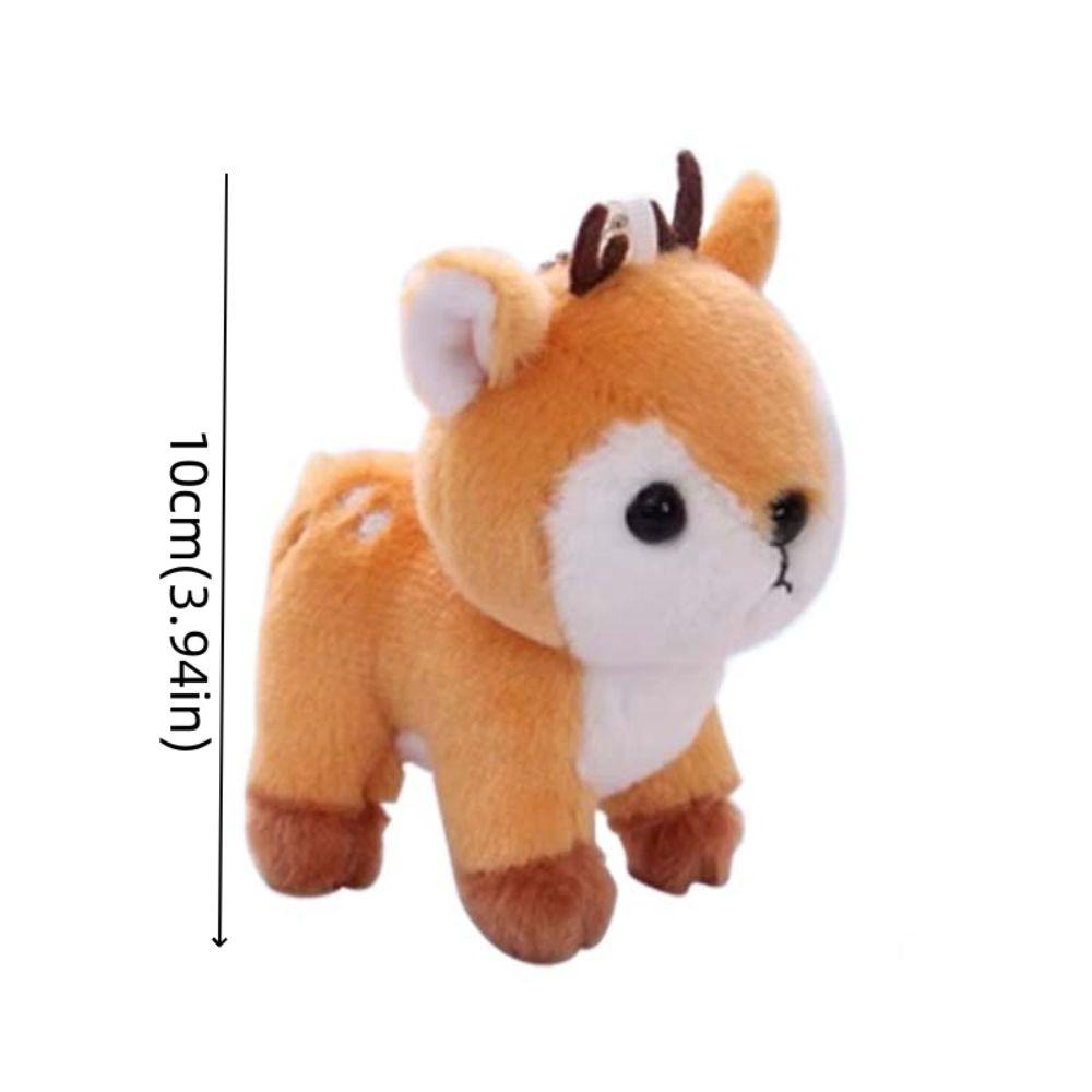 Key Ring Pendant Stuffed Deer Keychain Fawn Keychain Fluffy Elk Doll  Christmas Gifts