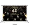 7x5ft Happy 18th 40th 50th Birthday Backdrop Black Gold Balloons Golden Glitter Sparkling Stars Men Women Baby Party Backdrop