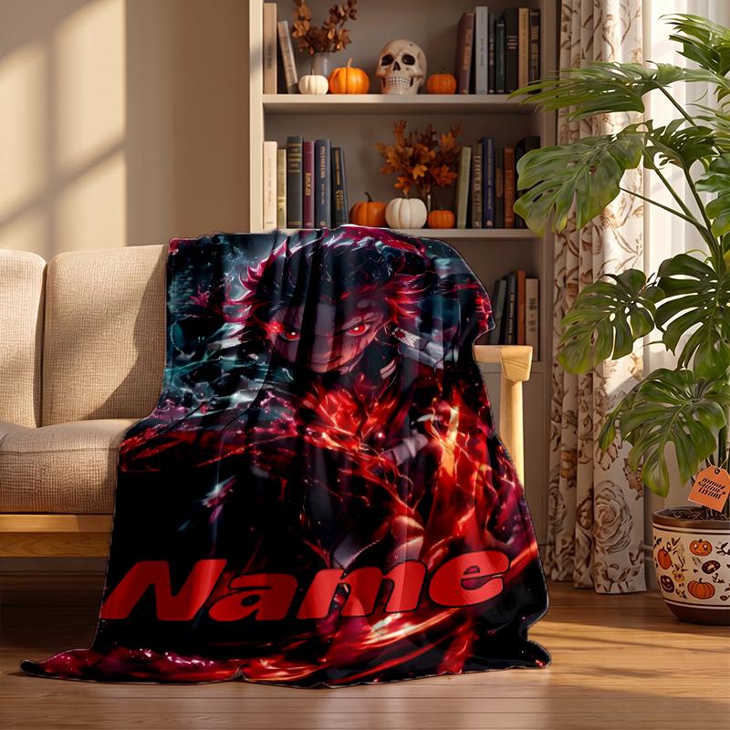 Tanjiro Custom Flannel Blankets Soft Warm Cozy Throws for Home Decor Holiday Gifts