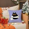 Cartoon Cute Black Cat Home Pillow Case Printing Pillowcase Living Room Sofa Cushion Cover Bedroom Room Decor