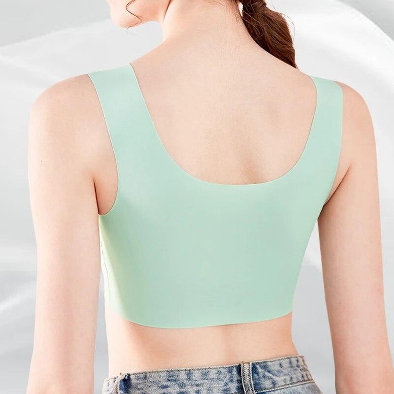 Bezešvé ledové hedvábné spodní prádlo vše v jednom Krásná záda Gather Sports Jóga Fitness tenká podprsenka