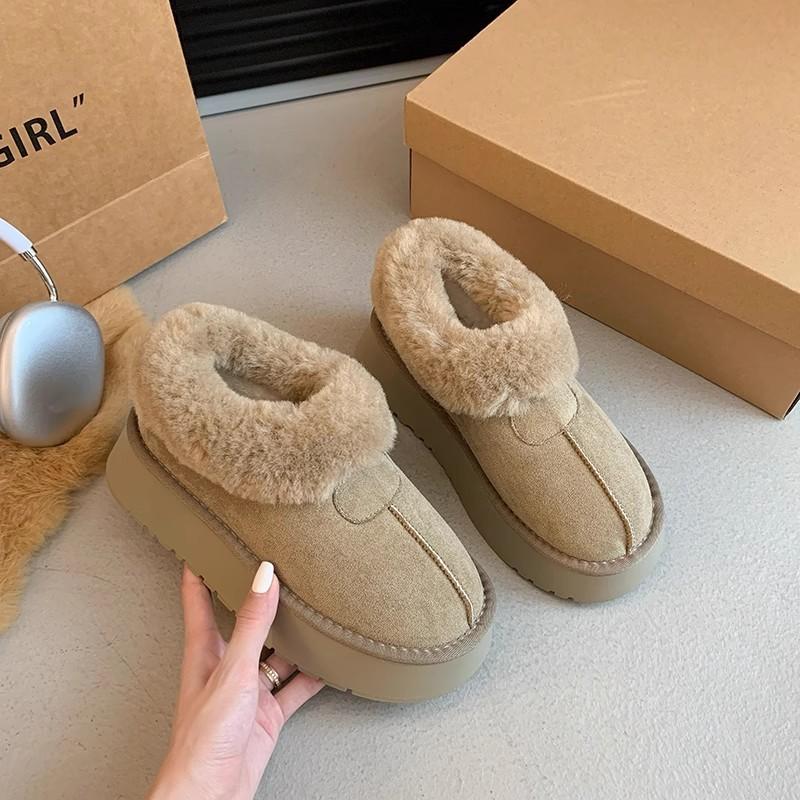 White Thick-soled Warm Snow Boots Women's Shoes, Piled and Thickened Non-slip Snow Boots In Autumn and Winter