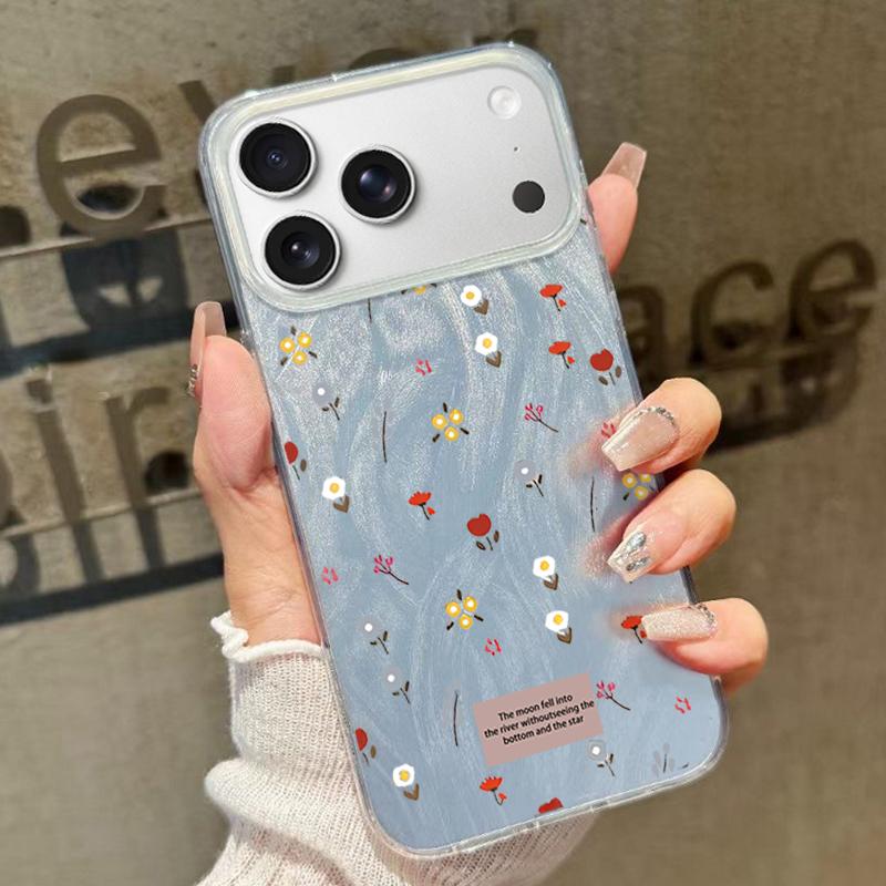 

Чехол для телефона с маленьким цветком для iPhone 17 Air 16e 16 15 14 Pro Max 13 17 Pro Max Противоударный Чехол для телефона из твердого ПК с красочным узором iPhone 13 Pro Max разноцветный