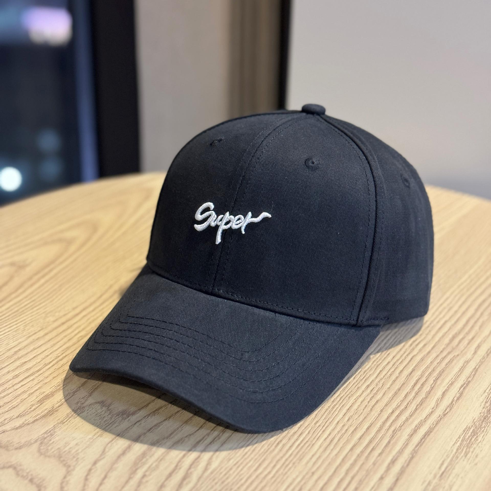 

2026New soft-top letter embroidered baseball cap for women, makes the face look smaller, suitable for large head sizes, versatile hard-top cap for Adult54-60Adjustable чёрный