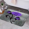 4PCS Flowers Rose Print 3D Shower Curtain Waterproof Polyester Bathroom Curtain Anti-slip Bath Mat Toilet Rugs Carpet Bath Sst Decor