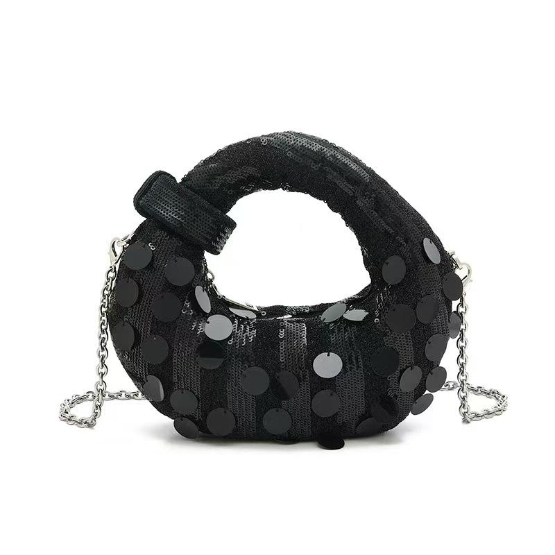 Niche Design Full Diamond Dumpling Bag Hand Bag Female Celebrity Dinner Bag Casual Versatile Handbag Rhinestone Bag