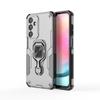 Für Samsung Galaxy A25 5G (Global) (161,0 x 76,5 x 8,3 mm) Handyhülle WANLONFENG PC TPU Rückseite Ständer mit gehärtetem Glas