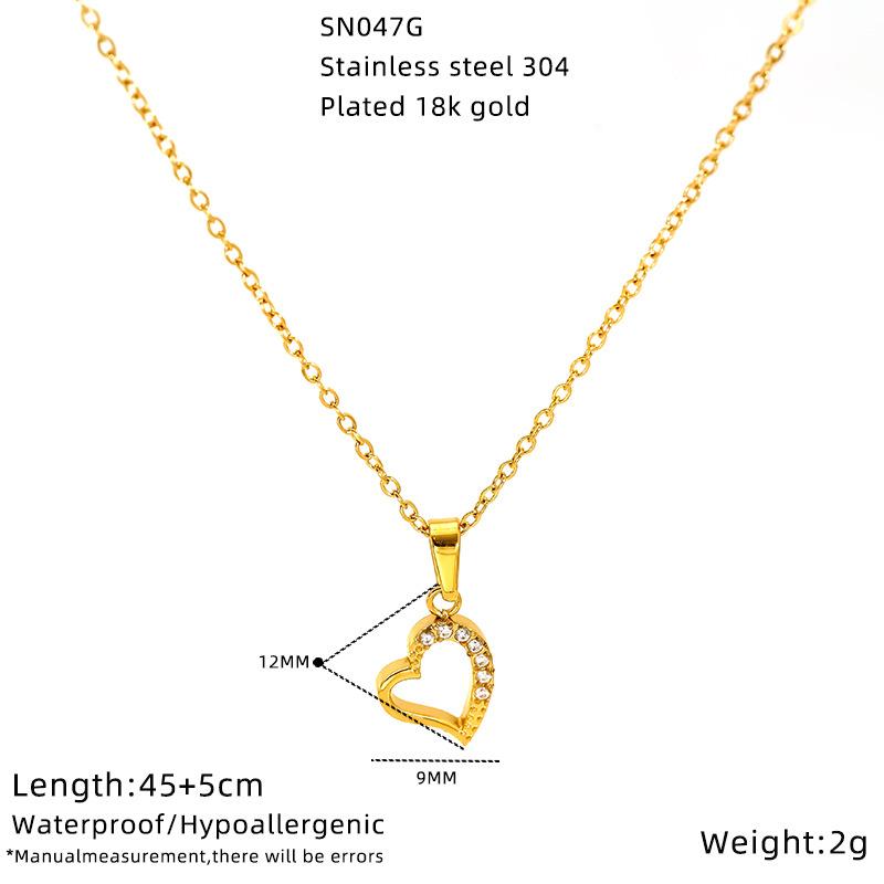 Liebe Temperament Leichter Luxus Hoher Sinn Schlüsselbeinkette Einfache Zirkon Titanstahl Halskette