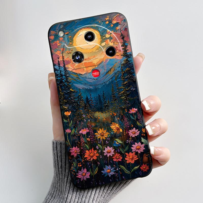 Für ZTE Nubia Focus 2 5G Hülle Z2462N Luxuriös Niedliches Herz Kaninchen Weiches TPU Silikon Matt Schwarz Handyhülle Stoßfeste Rückseite