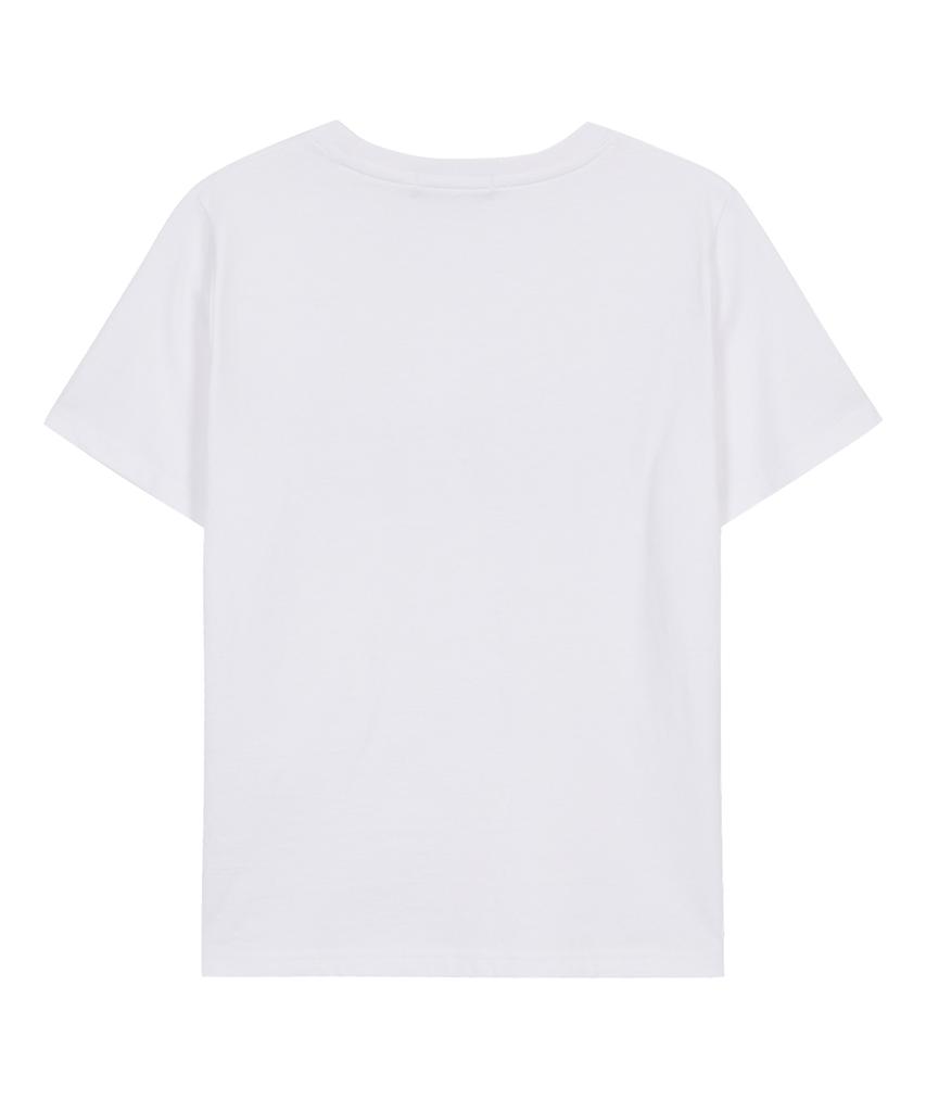 Aejeuyua Au Hotfix Loose Crop T-Shirt White