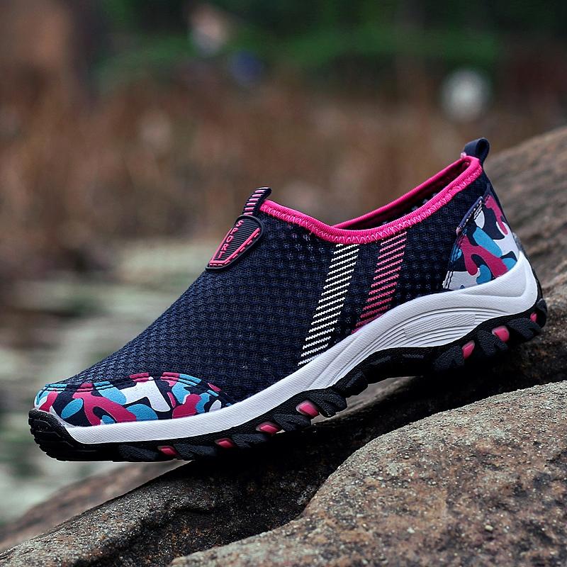 

Модные женские туфли из сетчатой ткани, дышащие, повседневные кроссовки для пар, модные туфли для туризма, альпинизма, плоские туфли, удобные, большие размеры 35-44 44