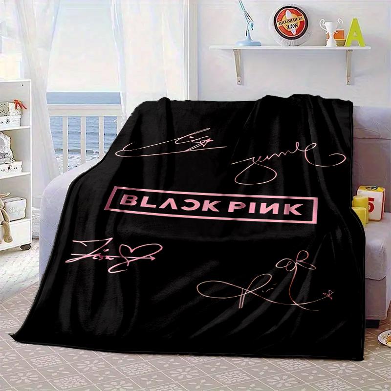Schwarz und Rosa Mode Decke Flanell Decke für Bett, Sofa, Camping, Wandern, Picknick Zubehör, Geschenk für Familie Fan Geschenke