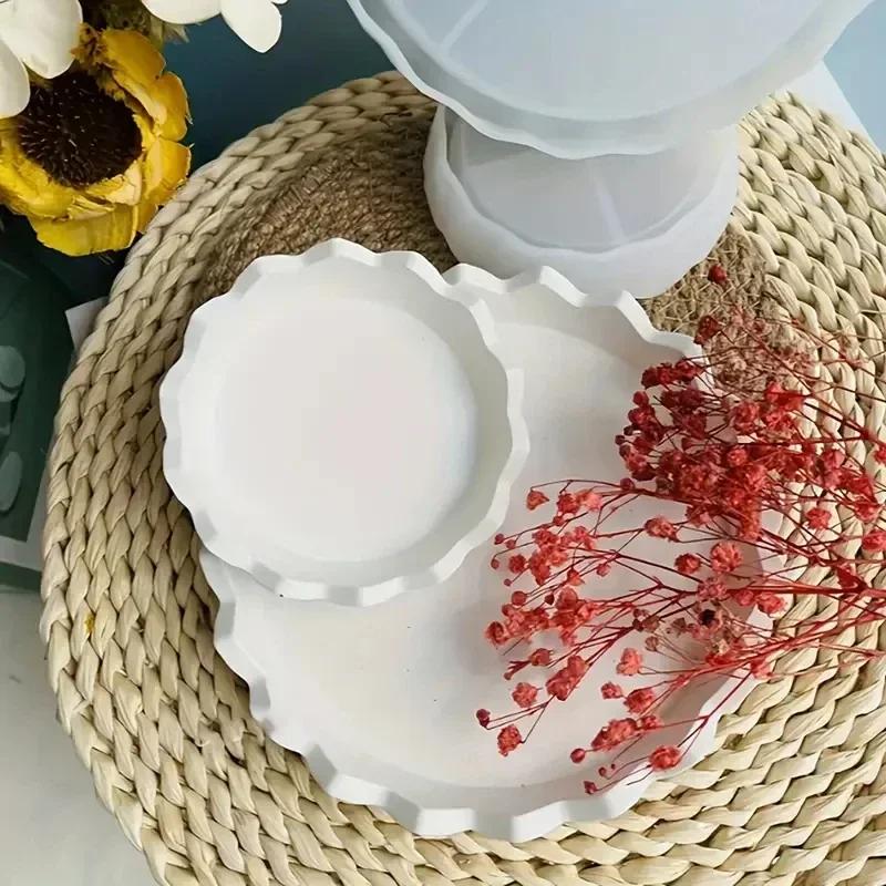 A Top Quality Jewelry Tray Silicone Resin Molds Round Shaped Jewelry Dish Molds Silicone Material for Epoxy Resin Casting Tray